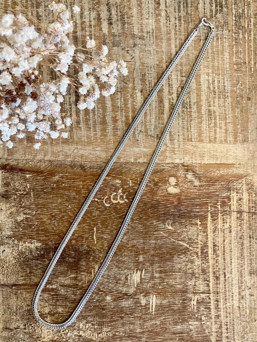 14k White Gold Vermeil Chain Necklace - Gold Over Silver - 24” Long
